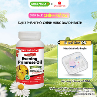 Tinh dầu hoa anh thảo David Health hỗ trợ cân bằng nội tiết tố làm đẹp da tóc, móng Evening Primrose Oil 200 viên