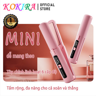 KOKIRA máy duỗi tóc mini HS-180-Pink máy ép tóc mini 4500mAh Màn hình LED máy uốn xoăn tóc tự động