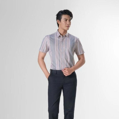 Owen - Áo sơ mi ngắn tay Slim Fit AS250101N màu Hồng nhạt chất liệu Bamboo poly