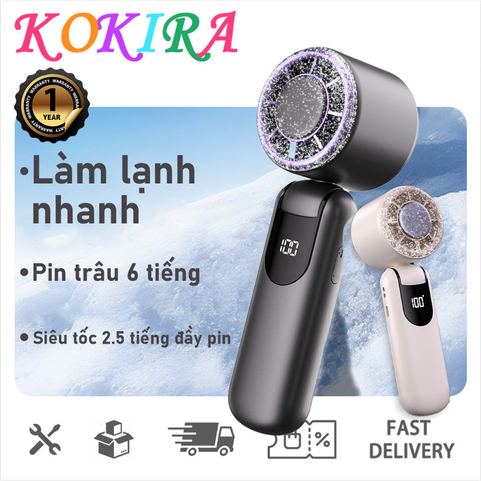 KOKIRA quạt Làm mát 8000mAh DS23-Grey(Cold) có thể gập lại quạt cầm tay quạt tích điện mini