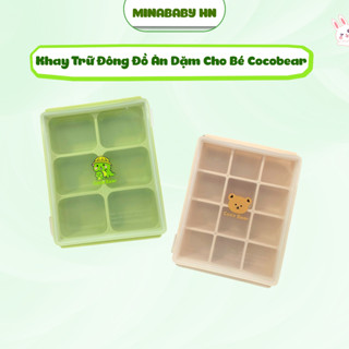 Khay trữ đông đồ ăn dặm  Cocobear silicon 6 ô và 12 ô nắp trong suốt dễ nhìn, Hộp trữ đông đồ ăn dặm cho bé Cocobear