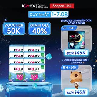 Lốc 8 băng vệ sinh Kotex Hàng ngày Kháng Khuẩn Tự Nhiên 15cm 20x48