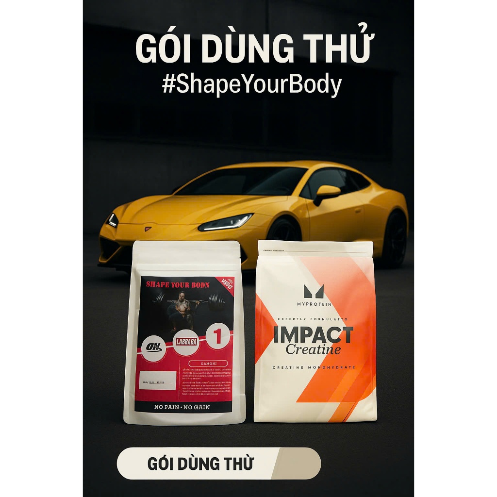 [TẶNG BÌNH LẮC] Myprotein - Sữa bột Impact Creatine - Gói Dùng Thử - KHÔNG VỊ