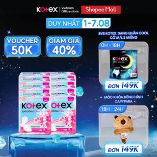 Lốc 8 băng vệ sinh Kotex Gardenia Deo+ - Hoa Anh Đào 23cm SMC 8x48