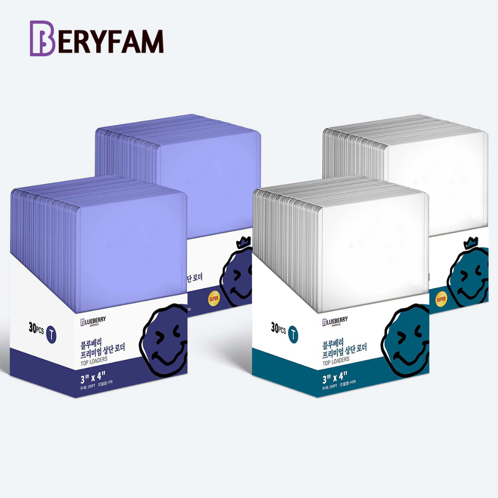 30 Cái BERYFAM Toploader Đồ Đựng Card Bảo Vệ Card Sleeve Bọc Card Toploader Đựng Card DòngBlueberry