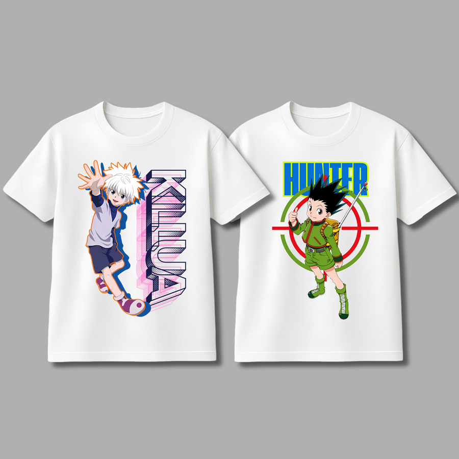 Áo Thun Hunter × Hunter Full Nhân Vật Gon x Killua Dành Cho Bé Trai Đủ Size Từ 10kg