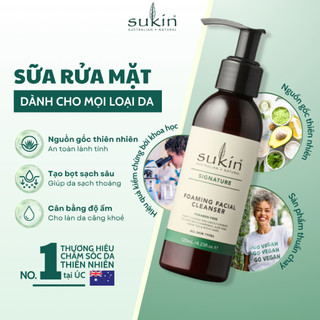 Sữa Rửa Mặt Tạo Bọt Sạch Sâu Cân Bằng Ẩm Phù Hợp Với Mọi Loại Da SUKIN SIGNATURE FOAMING FACIAL CLEANSER 125ML