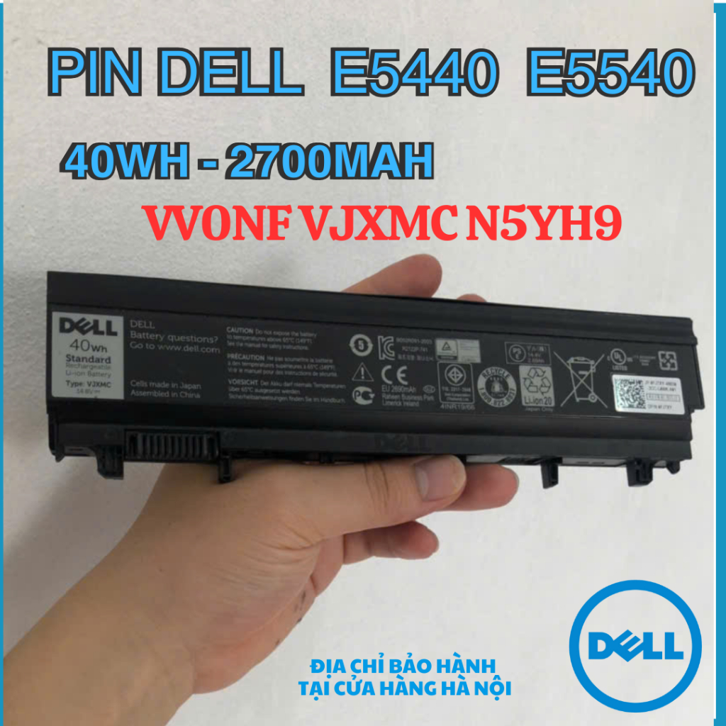 Pin laptop Dell Latitude E5440, E5540, VJXMC VV0NF N5YH9 M7T5F (Pin thay cell mới 100%)