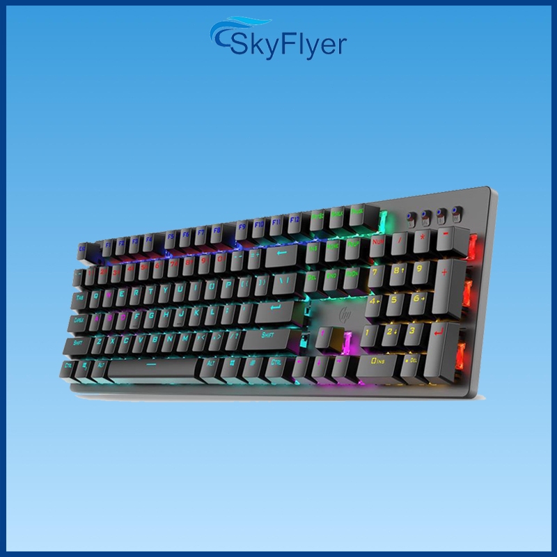 Bàn phím cơ chính hãng HP GK100F kết hợp bàn phím chơi game có đèn nền 104 phím Led đẹp phù hợp cho 