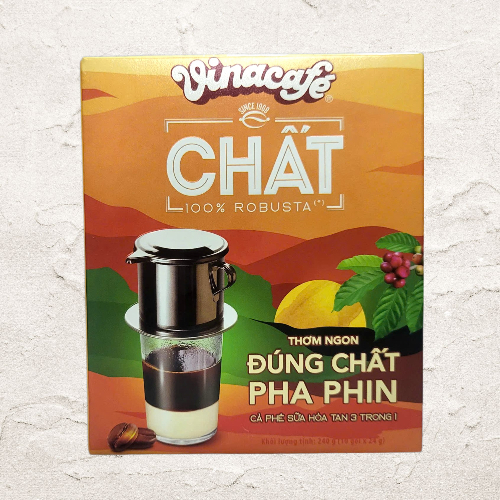 < HỘP CAM CF CHẤT 240g / 10 gói > CÀ PHÊ SỮA HÒA TAN THƠM NGON VINACAFE 3 in 1 Milk Coffee