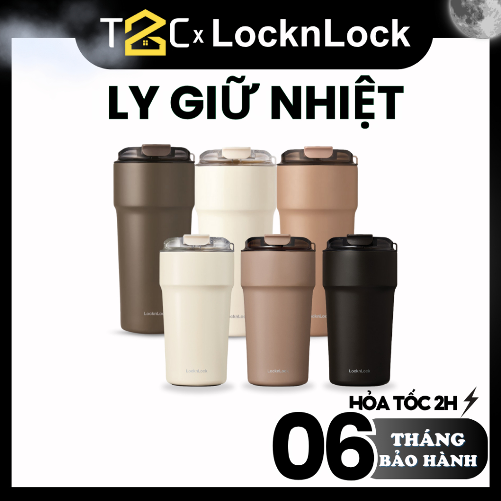 Ly giữ nhiệt LocknLock Nắp Đậy 500ml, 630ml Quai Xách Tiện Lợi Chính Hãng LHC4357, LHC4359 - T2C