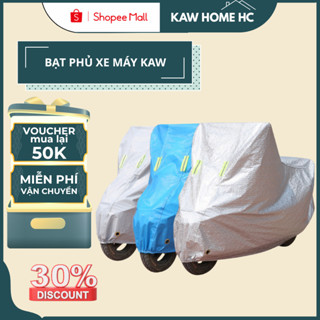 Bạt phủ trùm xe máy KAW , Bạt Trùm Xe Máy Tráng Nhôm 3 Lớp, che nắng che mưa loại dày