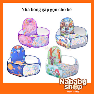 Nhà bóng cho bé vải dù, lều chơi gấp gọn và tự bung không cần lắp ráp vải dù không bóng