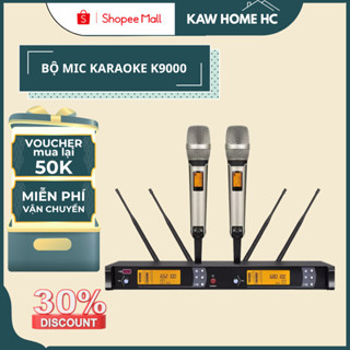Micro Không Dây Cao Cấp KAW K9000 sóng UHF, chống rú, chống rít - Mic karaoke gia đình chuyên nghiệp