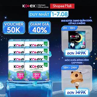 [KOL LIVE] Lốc 8 băng vệ sinh Kotex Hàng ngày Kháng Khuẩn Tự Nhiên 15cm 20x48