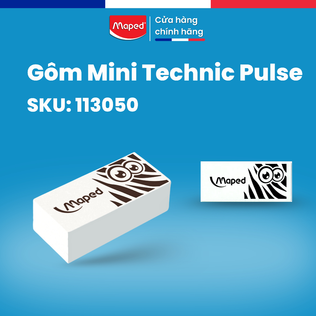 Gôm Mini Technic Pulse Maped SKU: 113050 - Tẩy Siêu Sạch, Thiết Kế Độc Đáo. Thương Hiệu Pháp [Chính Hãng]