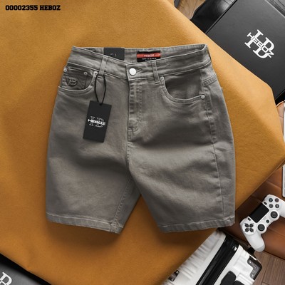 Quần short kaki jean Heboz 4M, quần đùi nam dáng jean co giãn - 00002355