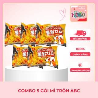 Combo 5 Gói Mì Trộn ABC Vị Gà Cay Phô Mai - 80gram - Mì Gói Ngon – Sợi Dai, Vị Đậm Đà