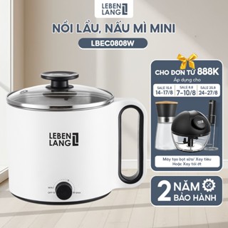 Nồi Lẩu Điện Mini Chống Dính Lebenlang LBEC0808 – Dung Tích 1500ml, Thương Hiệu Đức, Bảo Hành 2 Năm