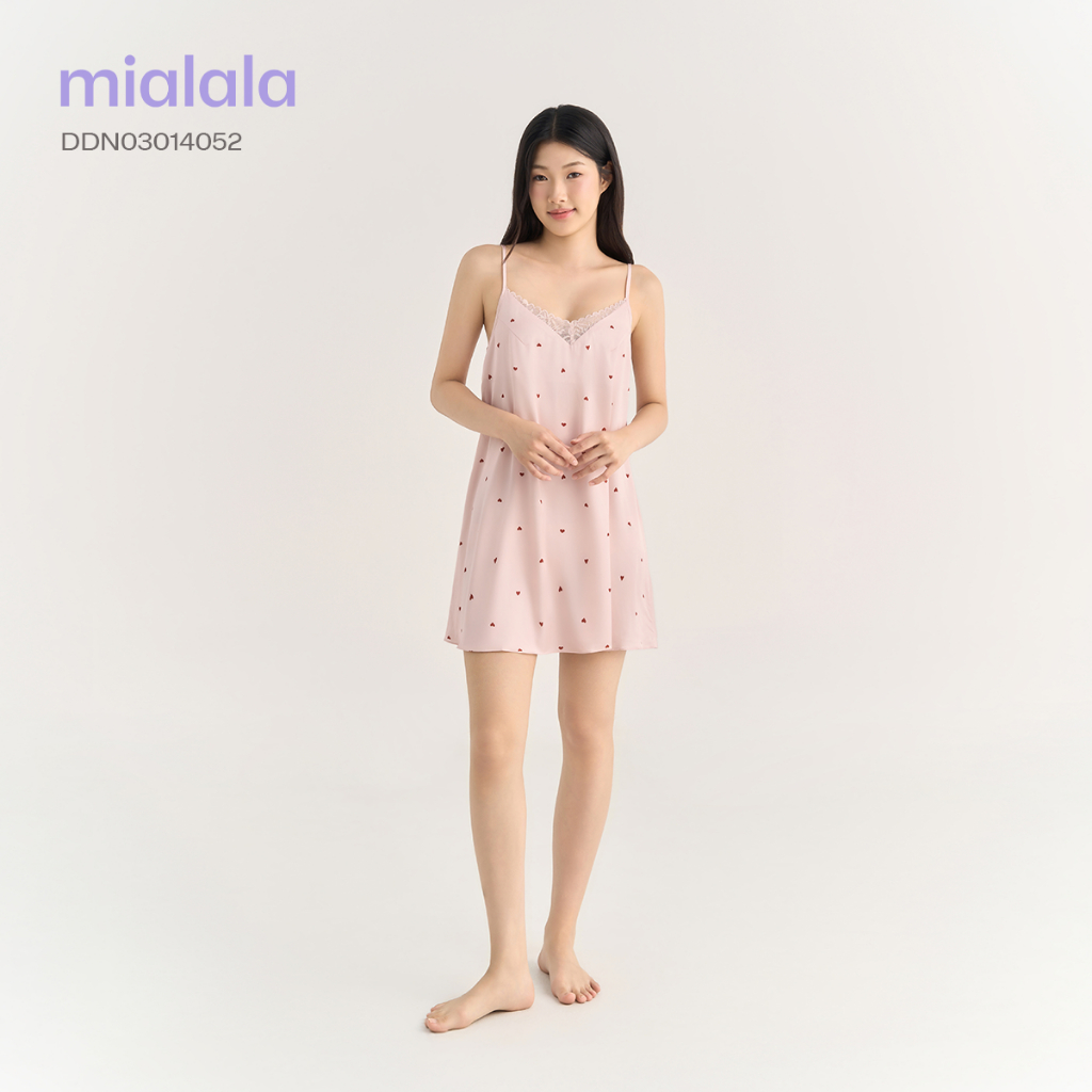 Váy ngủ hai dây lụa latin phối ren điệu đà nữ tính Mialala 4052 DDN03014052 | BigBuy360 - bigbuy360.vn
