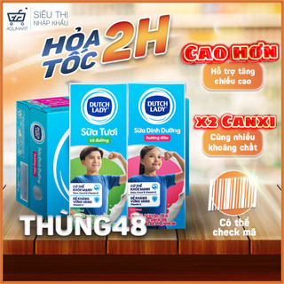  Sữa cô gái hà lan Dutch Lady 180ml thùng 48 hộp đủ vị dâu nguyên bản 