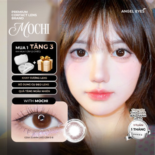 Lens nâu có độ cận Mochi hiệu Angel Eyes có độ từ 0 - 8 độ, dòng kính áp tròng nâu có độ phù hợp kỷ yếu, đi học, cô dâu