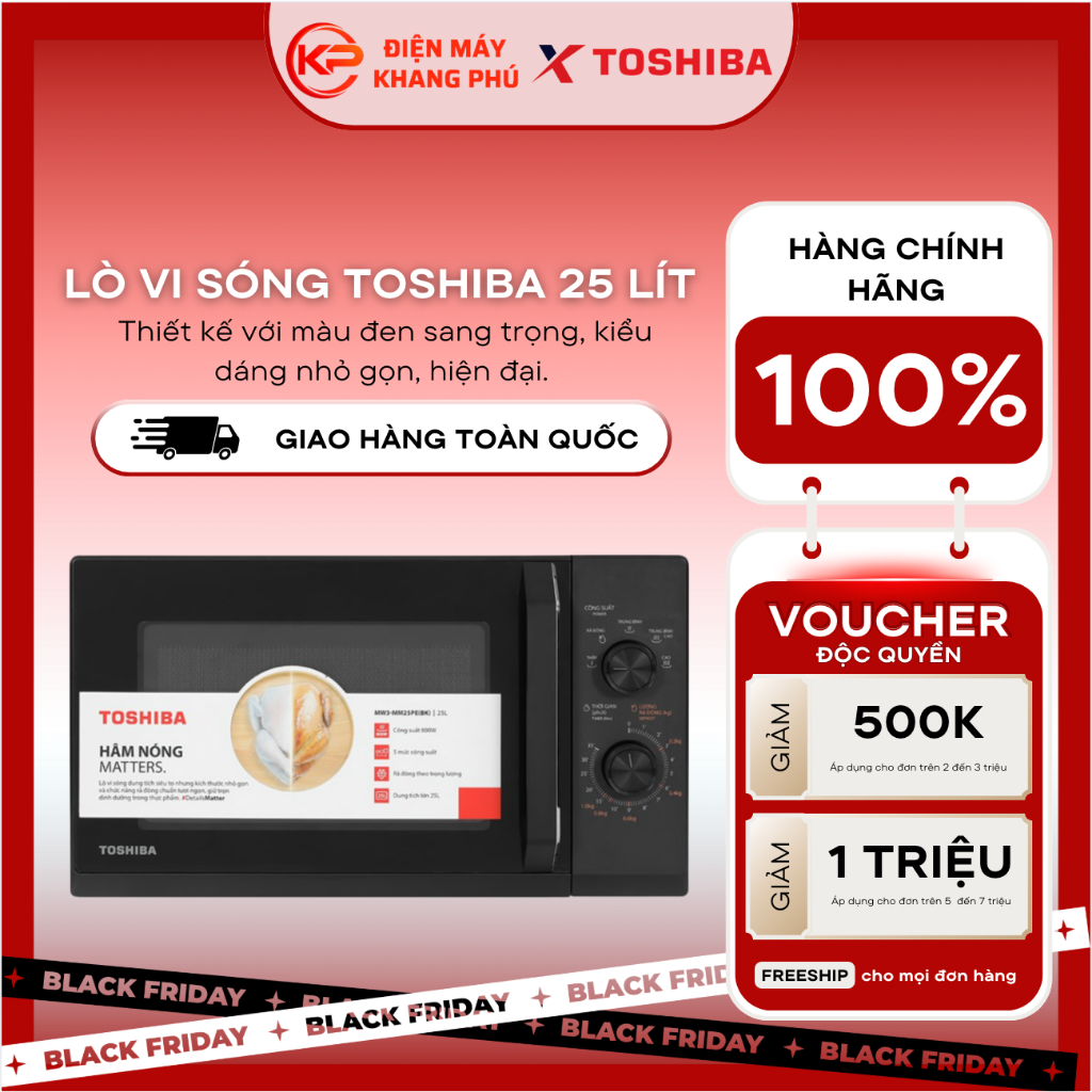 Lò Vi Sóng 25L Toshiba MW3-MG25PE(BK)