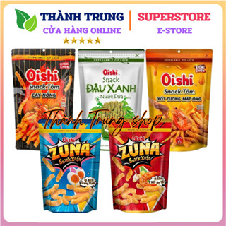 Combo 6 gói Snack Oishi Size lớn 65gr - Tôm Cay nồng, Tôm sốt tượng ngọt, Đậu xanh nước cốt dừa