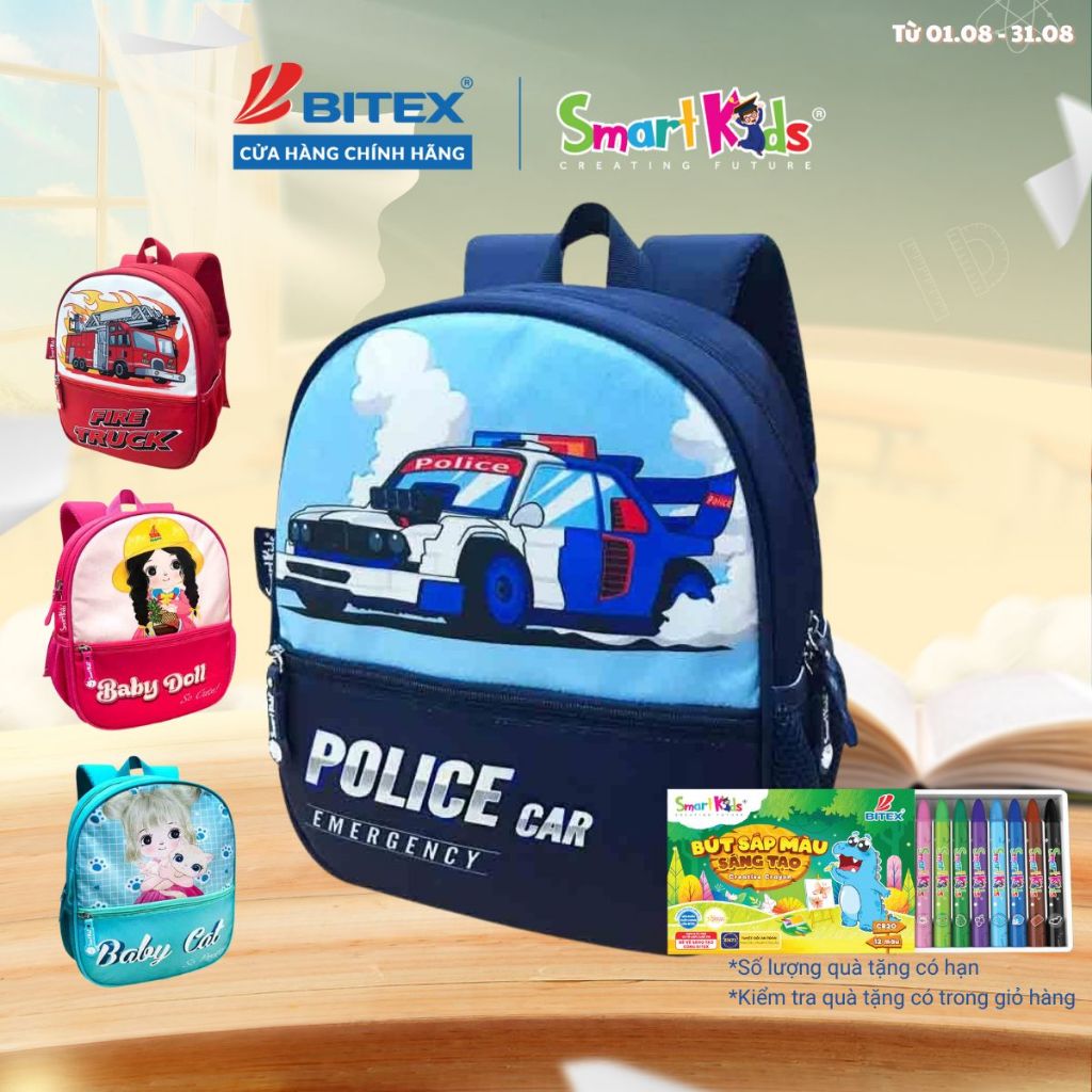 [4 mẫu] Balo mẫu giáo B.bag Toy Station dành cho bé 3-5 tuổi,trẻ mẫu giáo,đáng yêu,dễ thương  B-005