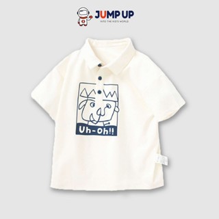 Áo Trắng Học Sinh Cấp 1, Áo Thun Trắng Đi Học Cho Trẻ Em Tiểu Học, Kiểu Áo Polo Có Cổ, Chất Cotton Siêu Mềm Mát Jump Up