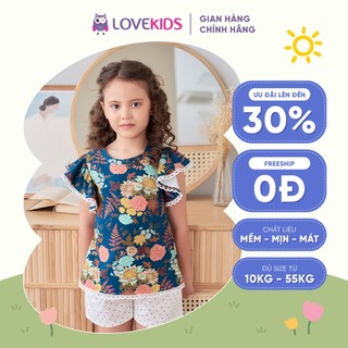 T51 - Áo Cotton Art Viền Ren Cotton Co Giãn, Thấm Mồ Hôi Cho Bé Gái Từ 4 Đến 8 Tuổi