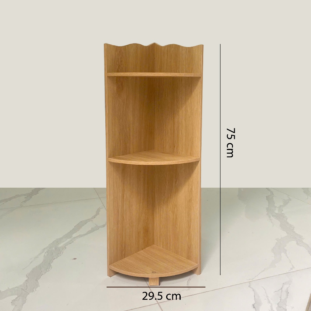 Kệ góc 3 tầng, chất liệu gỗ MDF, phủ melamine, kệ sang trọng