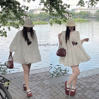 VÁY BABY DOLL XOÈ TAY BỒNG nhà SANGHI