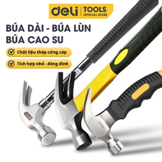  Búa Lùn Thép Nguyên Khối Deli Chính Hãng Đa Năng - Đóng Nhổ Đinh - Nhỏ Gọn Tay Cầm Bọc Cao Su 