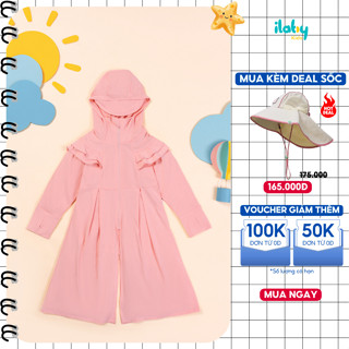 Áo chống nắng cho bé ILABY áo chống nắng bé gái toàn thân thiết kế nhún bèo vai áo dễ thương [3395]