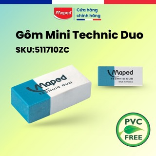 Gôm Mini Technic Duo Maped SKU: 511710ZC - Tẩy Sạch, Êm Tay,  An Toàn, Thương Hiệu Pháp [Chính Hãng]