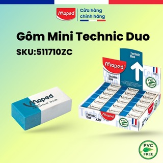 Gôm Mini Technic Duo Maped SKU: 511710ZC - Tẩy Sạch, Êm Tay,  An Toàn, Thương Hiệu Pháp [Chính Hãng]