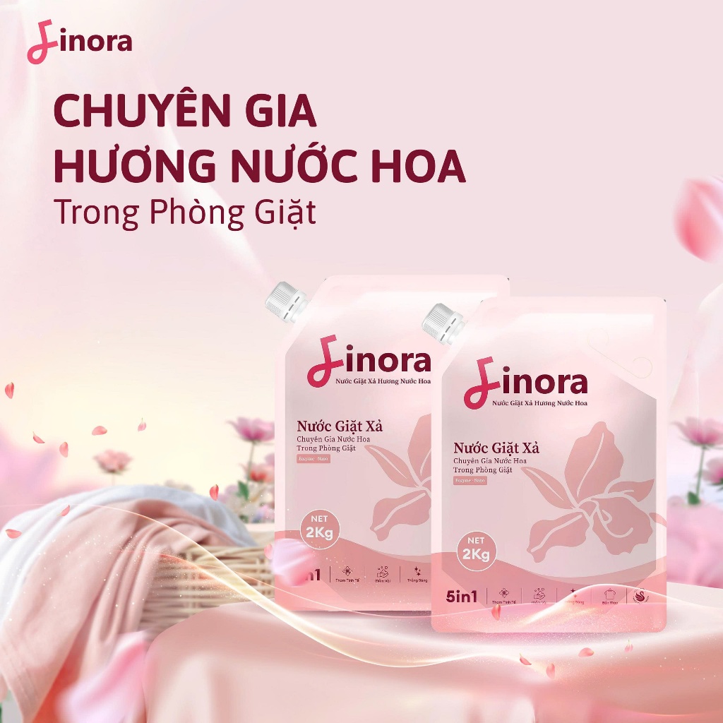 Combo 2 Nước Giặt Finora loại túi 2L