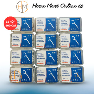 Combo 12 Hộp 600 Chiếc Tăm Chỉ Nha Khoa 2 Đầu Sợi Chỉ Mảnh, Tăm Chỉ Nha Khoa Vệ Sinh Kẽ Răng Chân Nướu