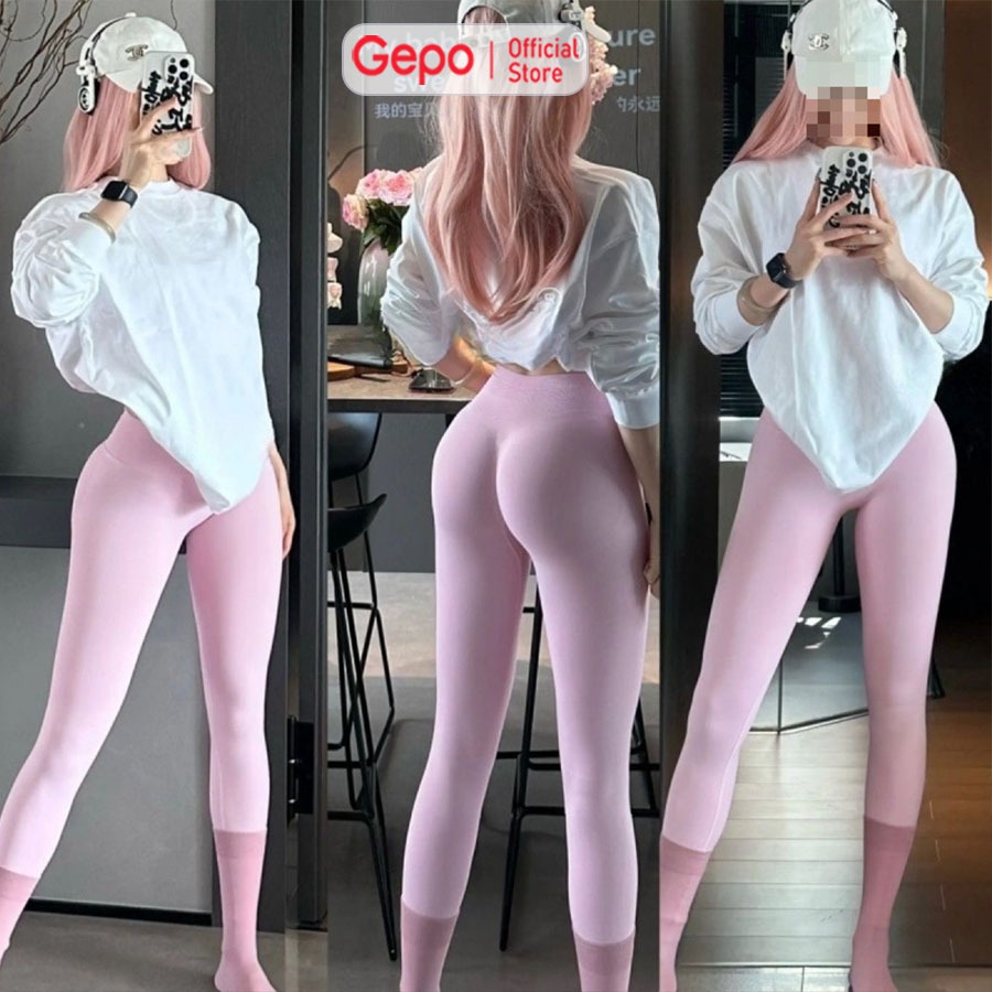  GEPO Quần Legging Tập Gym Cạp Cao Lưng V Có Chun Bản Nâng Cấp 10%Elsaten GP130 