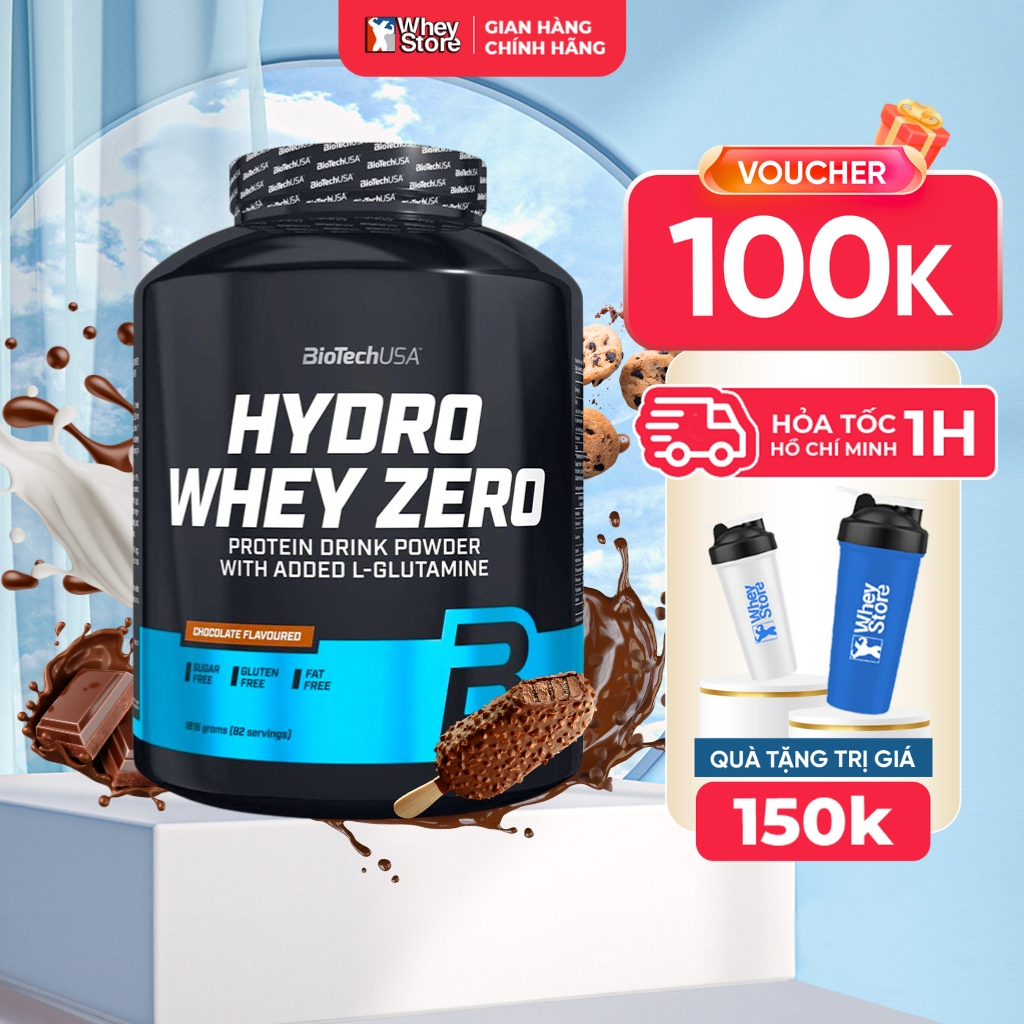 Sữa Tăng Cơ Giảm Mỡ Hydro Whey Zero 4lbs, Whey Protein Hydrolyzed BioTechUSA, Hũ 1.814kg Chính Hãng