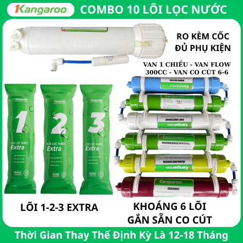 Combo 10 lõi lọc nước Kangaroo chính hãng , KG10A3, KG99A, KG109A, KG10G5,...