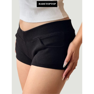  BARETOPTOP_Quần Beni Short Nữ Cạp Trễ Quần Đùi Nữ Siêu Ngắn Cạp Trễ Chất Thun Gân Kiểu Slay_Q105 
