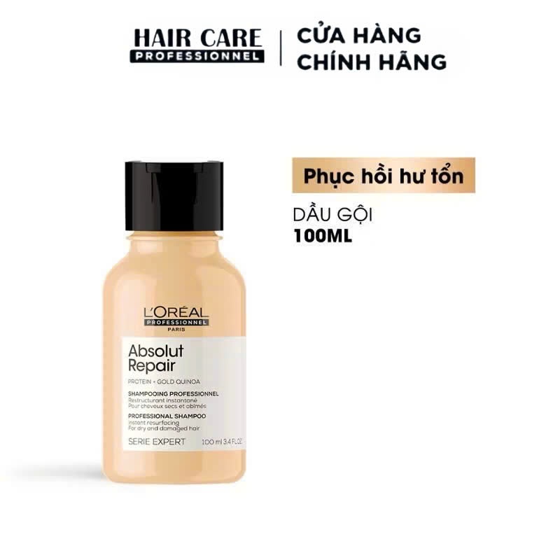 Dầu gội phục hồi hư tổn toàn diện Loreal Absolut Repair Gold 100ml