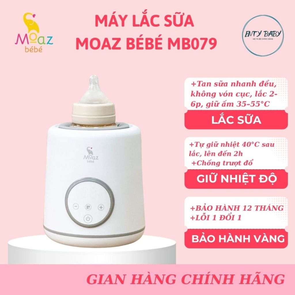 Máy lắc sữa thông minh Moaz Bebe MB079 có chế độ giữ ấm - ENTY BABY