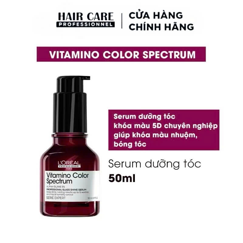Serum dưỡng tóc khóa bóng và giữ bền màu nhuộm Loreal Professionnel Vitamino Color Spectrum Serum 30
