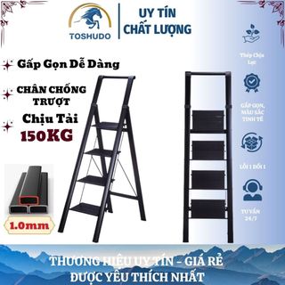  TOSHSUDO - THANG CHỮ A GẤP GỌN CÓ TAY VỊN 3 - 4 - 5 BẬC THÉP CHỐNG TRƯỢT   HÀNG NHẬP KHẨU 