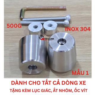  Gù INOX 304 CNC nguyên khối G-Racing | Gù xe máy chống rung cao cấp 500gr|  Gù Salaya inox |Gù tạ xe máy 600gr 