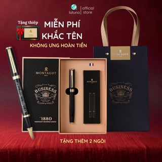 Quà Tặng Bút ký KHẮC TÊN Miễn Phí cao cấp MONTAGUT có tặng Túi và  Hộp THIỆP thầy cô giáo, sếp B197