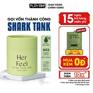 Bao cao su PlayAh Her Feel Ultra Thin 003 Hộp 3/10 Size 52mm Siêu Mỏng Nhiều Gel Cao Cấp